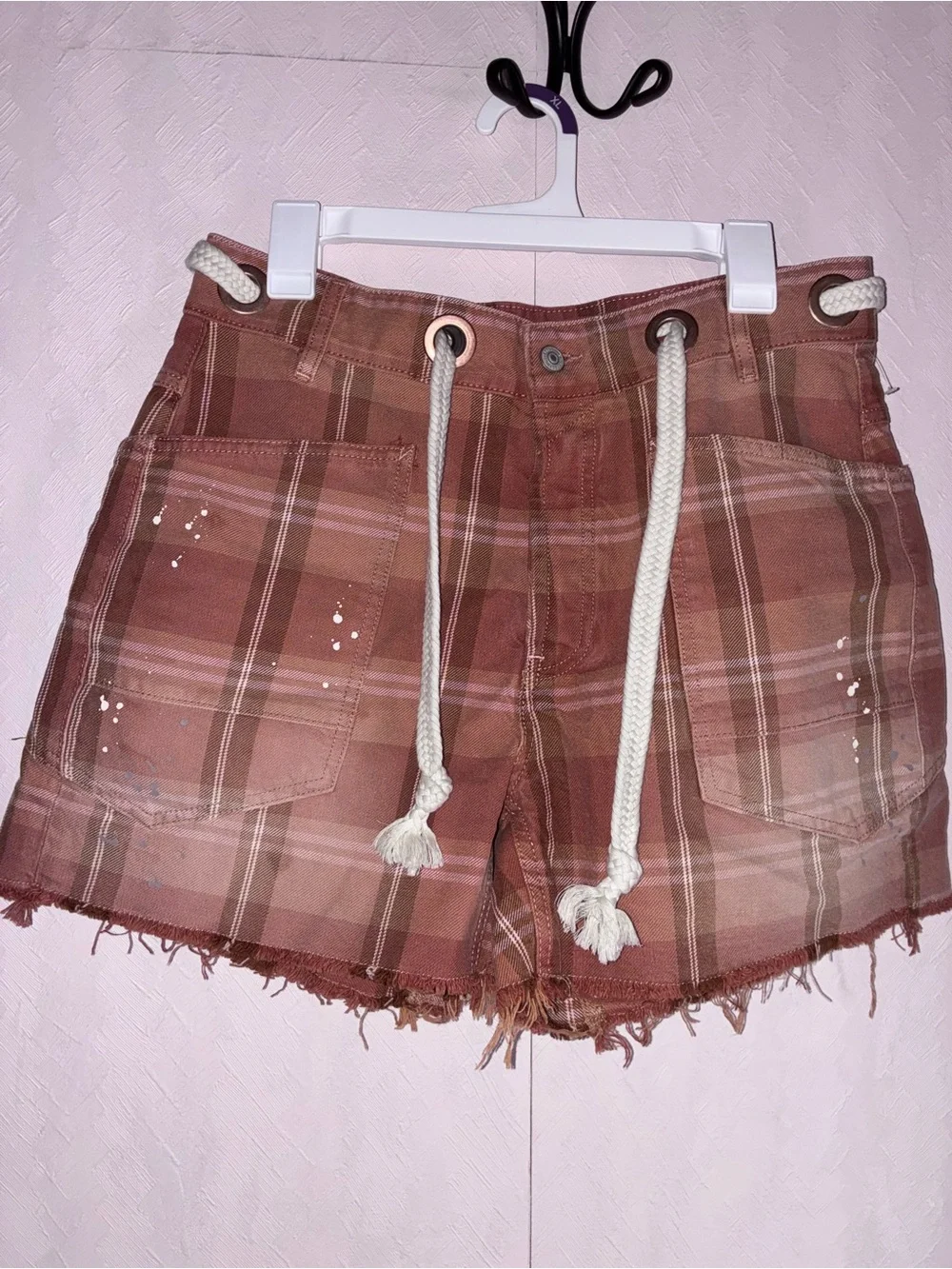 Free People We the Free Plaid Moxie Shorts